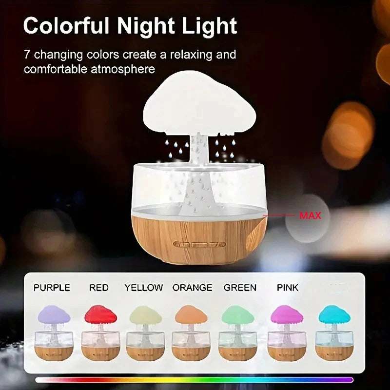 Xiaomi Rain Cloud Humidifier Rain Colorful Mushroom Cloud Raindrop Atmosphere Lamp Night Light Essential Oil Humidifier Machine